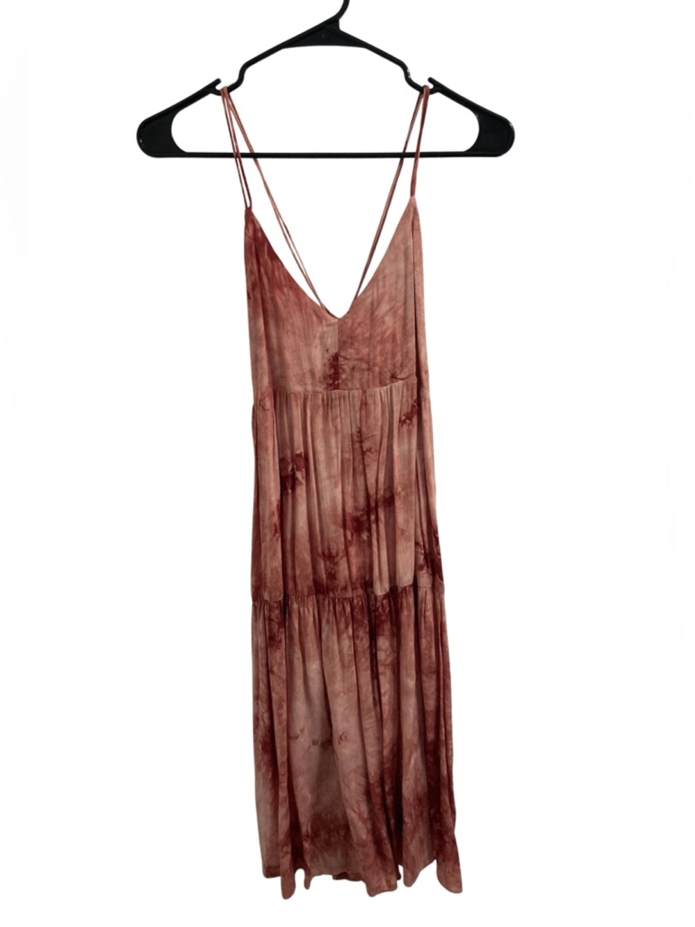 NWT Millibon Boho Tie-Dye Midi Tier Strappy Dress Size S